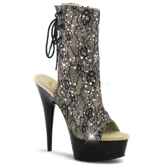 DELIGHT-1018LC 6インチ(約15cm) ハイヒール ピンヒール ミュール厚底サンダル /Pleaserプリーザー パーティードレス 靴 大きいサイズ |  | 01