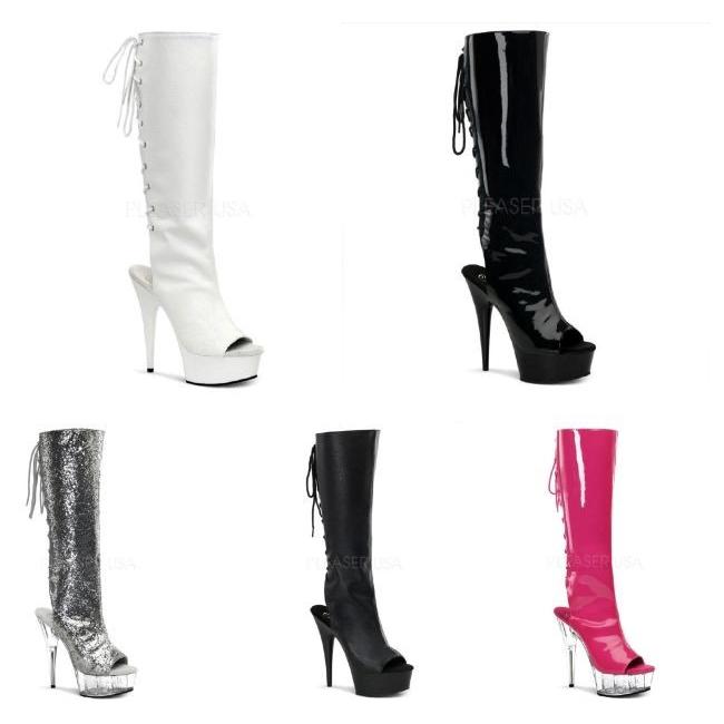 DELIGHT-2018 6インチ(約15cm) ハイヒールブーツ ピンヒール /Pleaserプリーザー パーティードレス 靴 大きいサイズ | 