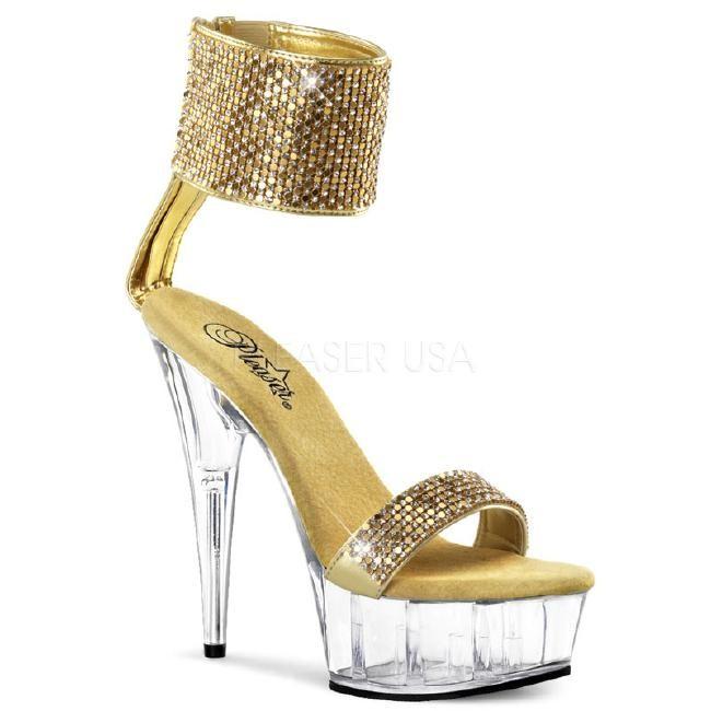 DELIGHT-671 6インチ(約15cm) クリアヒール ハイヒール　　ピンヒール ミュール厚底サンダル /Pleaserプリーザー パーティードレス 靴 大きいサイズ |  | 01