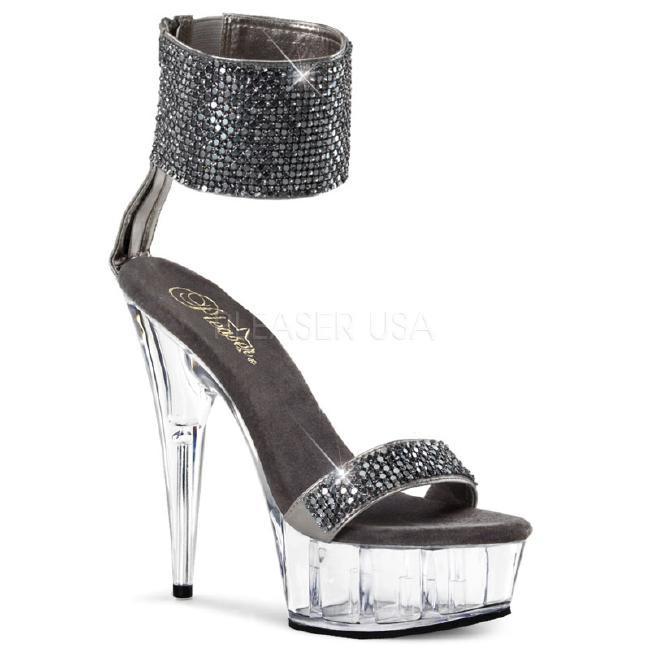 DELIGHT-671 6インチ(約15cm) クリアヒール ハイヒール　　ピンヒール ミュール厚底サンダル /Pleaserプリーザー パーティードレス 靴 大きいサイズ |  | 02