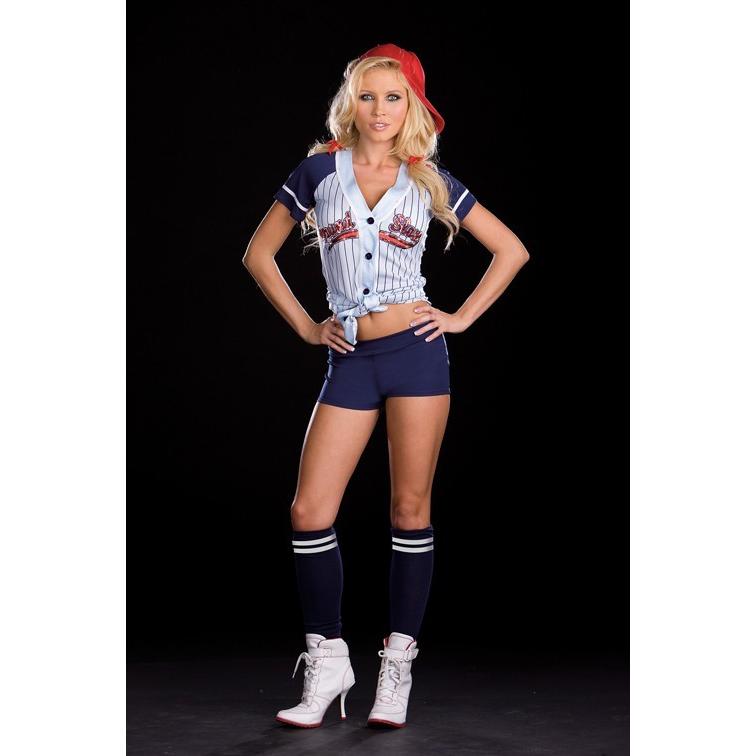 グランドスラム 野球コスチューム　ベースボール 4点セット コスプレ衣装 ドリームガール　(二次会、結婚式、仮装、パーティー、宴会、ハロウィン）  大人女性　 |  | 01