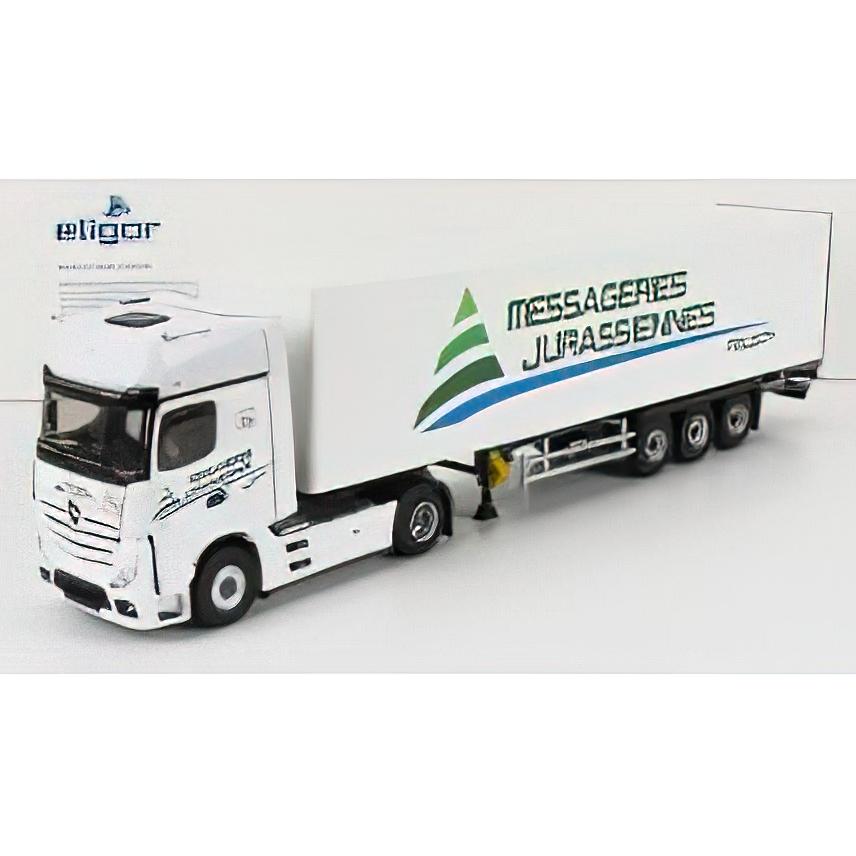 MERCEDES BENZ ACTROS 5 1851 TRUCK MESSAGERIES TRANSPORTS 2018 - WHITE / Eligor 1/43 建設機械模型ミニチュア | 