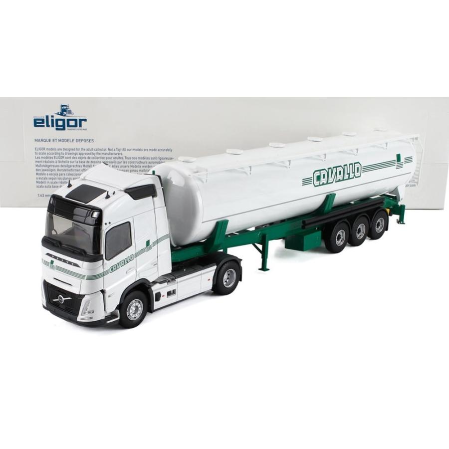 VOLVO FH 500 AERO タンカートラック CAVALLO TRANSPORTS 2024 ホワイトグリーン/ ELIGOR 1/43 | 