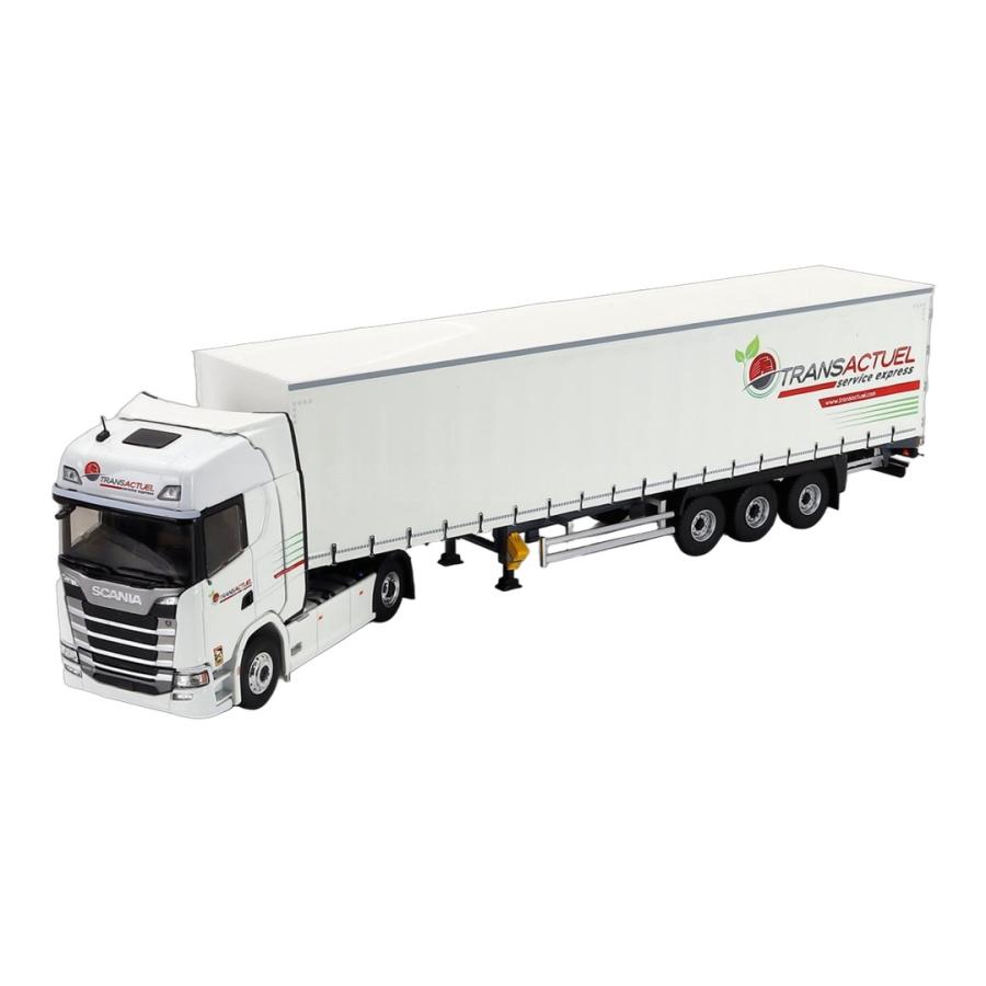 SCANIA S500 2021 TRUCK TELONATO TRANSACTUEL TRANSPORTS ホワイト ELIGOR 1/43 | 