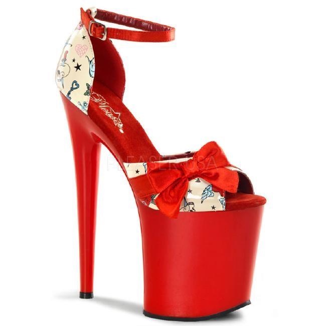 FLAMINGO-875 8インチ(約20cm) ハイヒール ピンヒール ミュール厚底サンダル /Pleaserプリーザー パーティードレス 靴 大きいサイズ | 