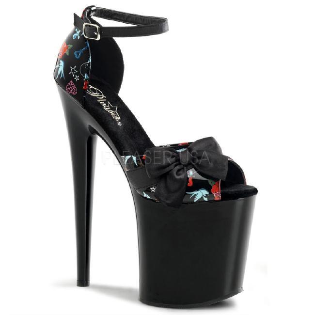 FLAMINGO-875 8インチ(約20cm) ハイヒール ピンヒール ミュール厚底サンダル /Pleaserプリーザー パーティードレス 靴 大きいサイズ |  | 01