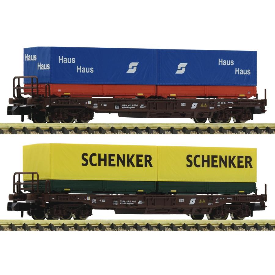 Nゲージ 鉄道模型 貨車 Fleischmann OeBB ポケット貨車 2両セット Era IV-V Schenker Haus zu Haus | 