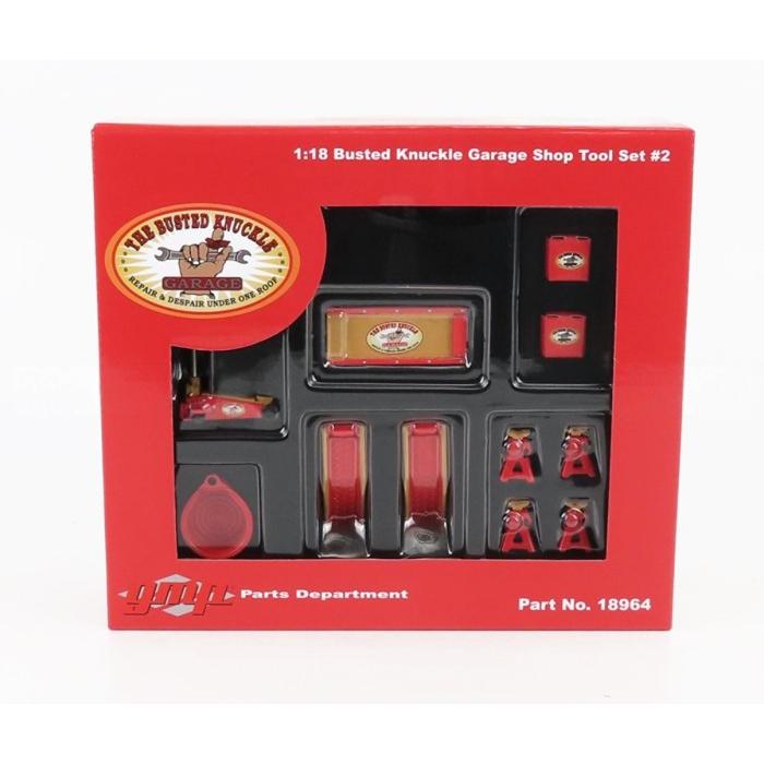 ACCESSORIES ワークショップ ガレージツールセット THE BUSTED KNUCKLE レッド ゴールド / GMP 1/18 ミニカー | 