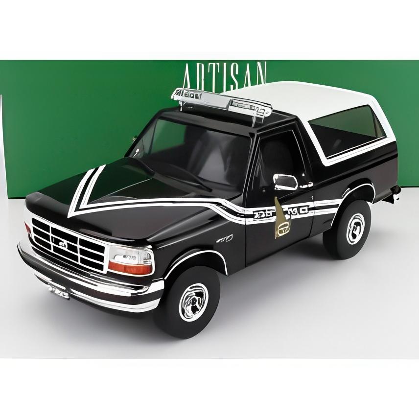 FORD USA ブロンコ アイダホ州警察 1996 ブラックホワイト/ Greenlight 1/18 ミニカー | 
