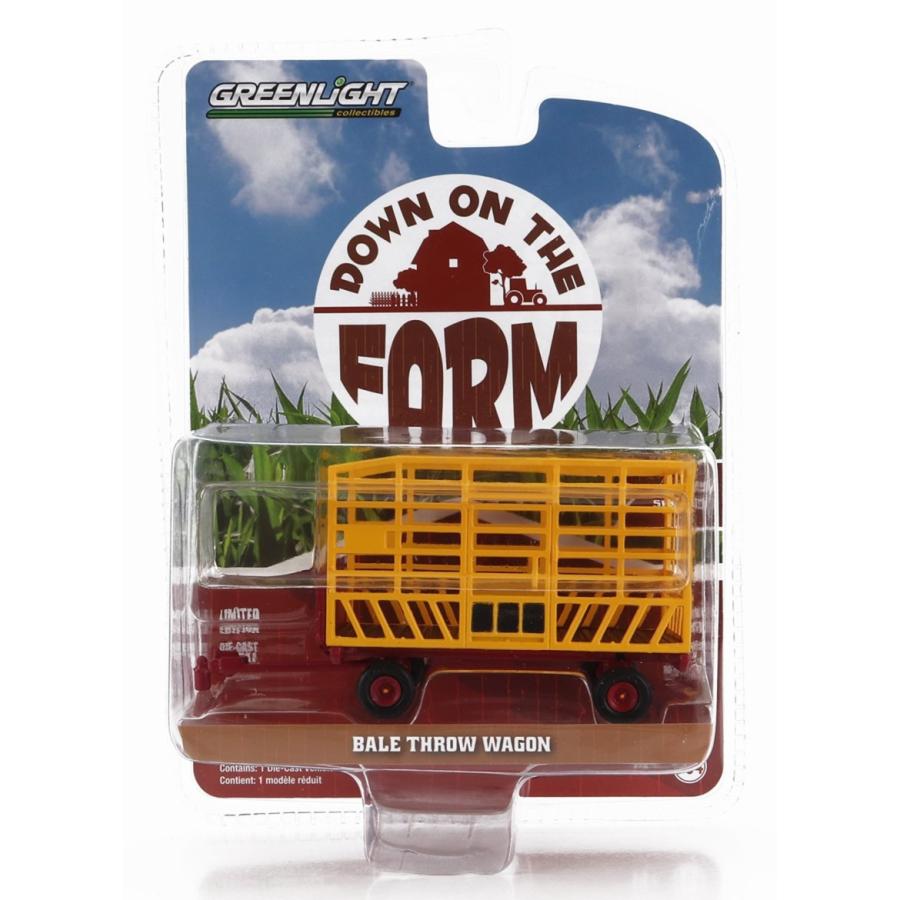 TRAILER BALE THROW WAGON FOR TRACTOR YELLOW / Greenlight 1/64 ミニカー | 