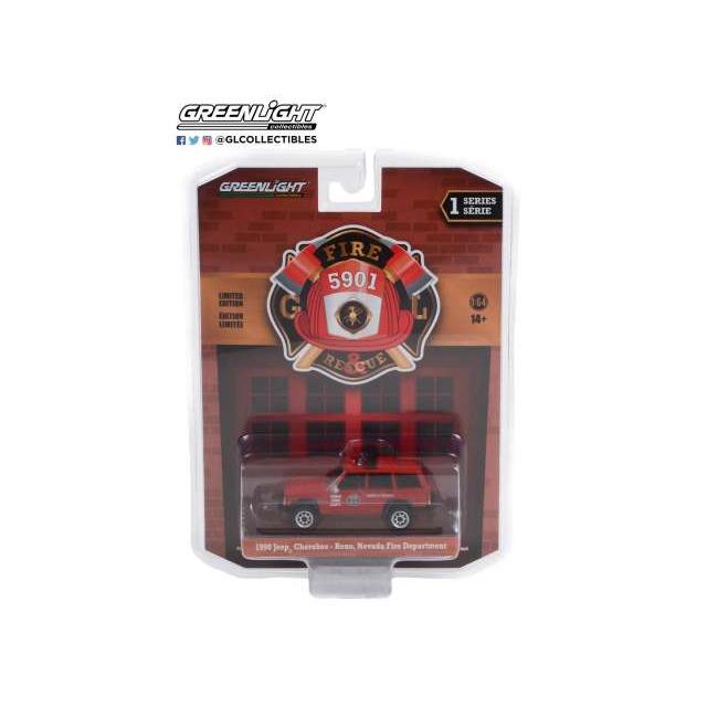 1990 ジープ チェロキー リノ消防局 消防車 Fire & Rescue 1 Jeep / Greenlight 1/64 ミニカー | 