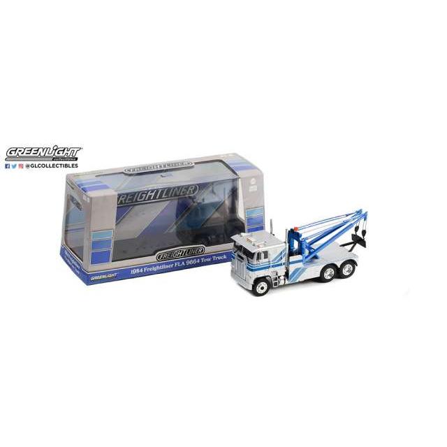 1984 Freightliner FLA 9664 レッカー車 シルバー/ブルー Greenlight 1/43 ミニカー | 
