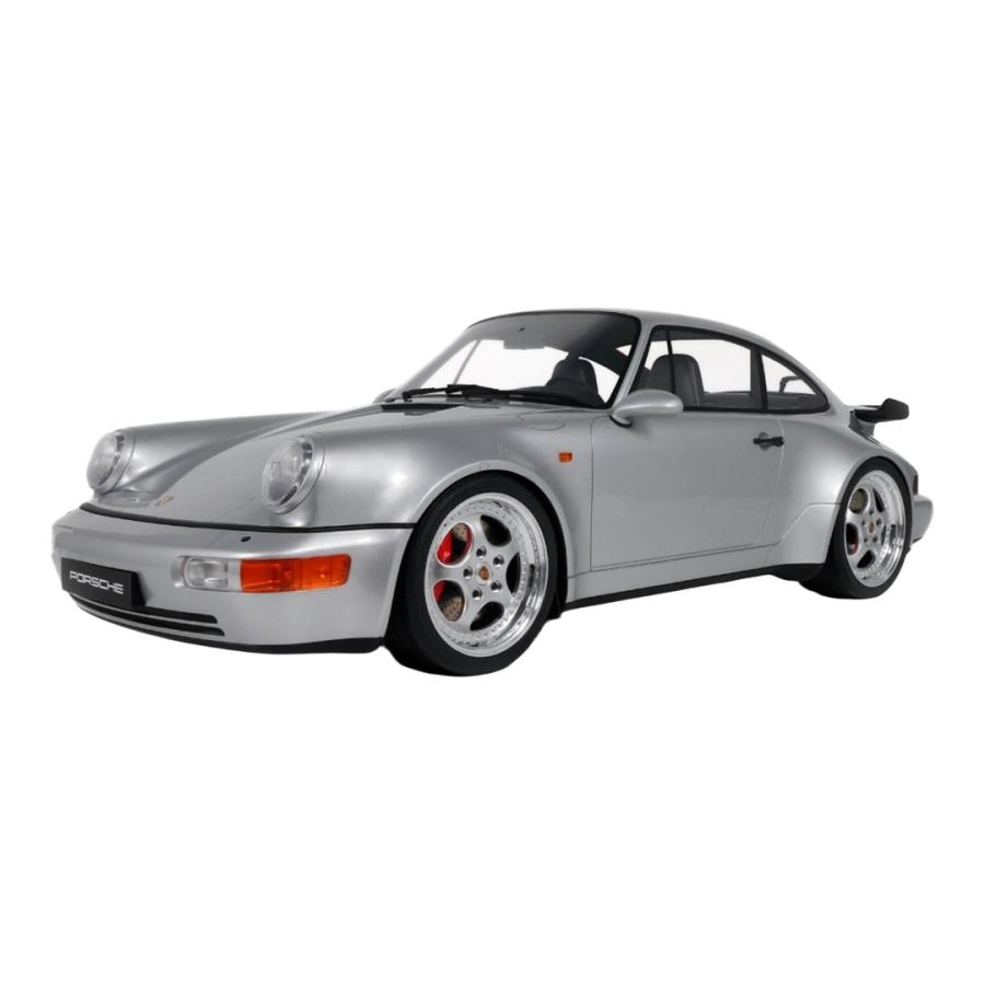 【予約】2026年発売予定 Porsche 911 964 3.6 ターボ クーペ 1993 シルバー ショーケース付 GT SPIRIT 1/8 | 