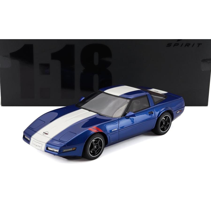Chevroletシボレー コルベット C4 クーペ 1996 ブルー ホワイト / GT-SPIRIT 1/18 ミニカー | 