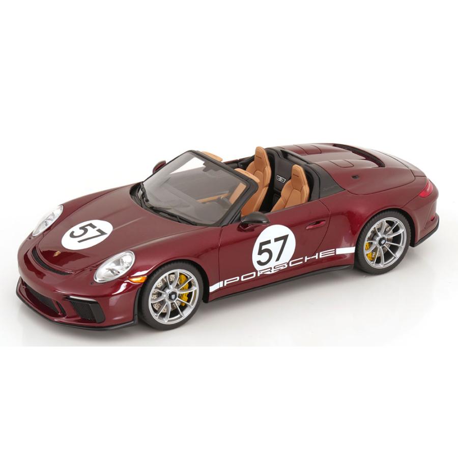 ポルシェ911 991.2 スピードスター レッドメタリック ホワイト / GT SPIRIT 1/18 ミニカー | 