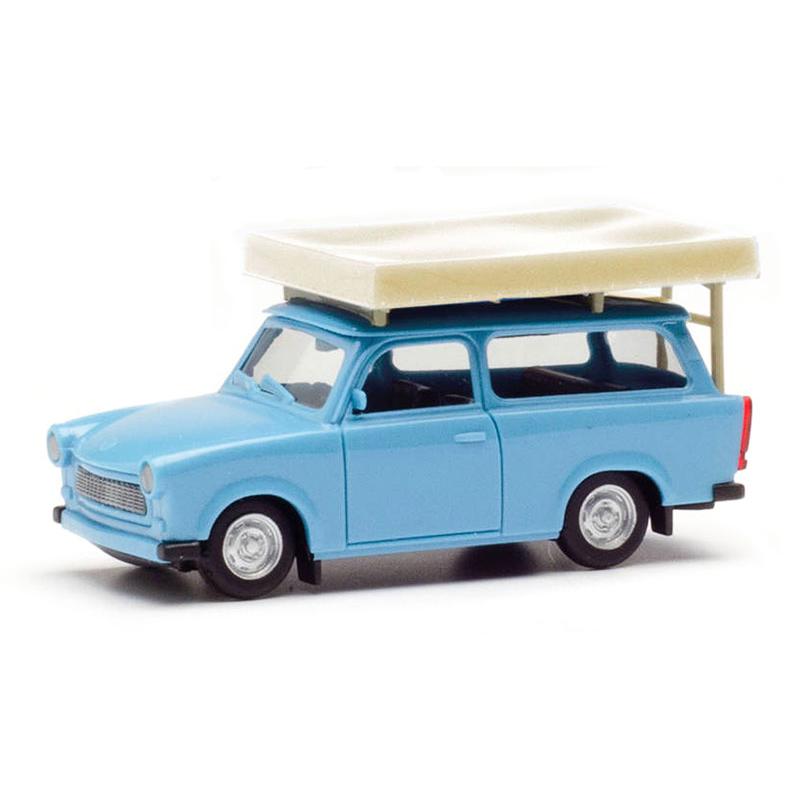 Trabantトラバント 601 輸送用テント付 パステルブルー 旧車 模型 ダイキャスト モデル / Herpa 1/87 ミニカー 模型 | 