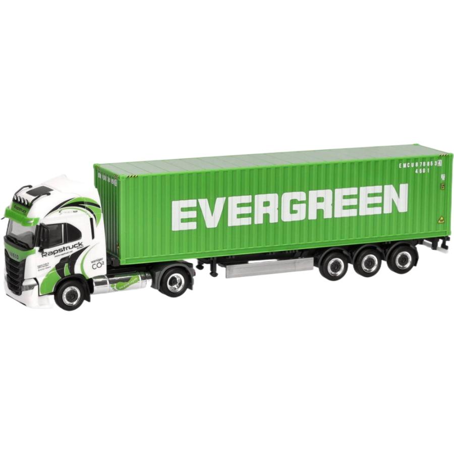 Rapstrucks Evergreen Iveco SWay LNG 40ft コンテナトレーラー Herpa