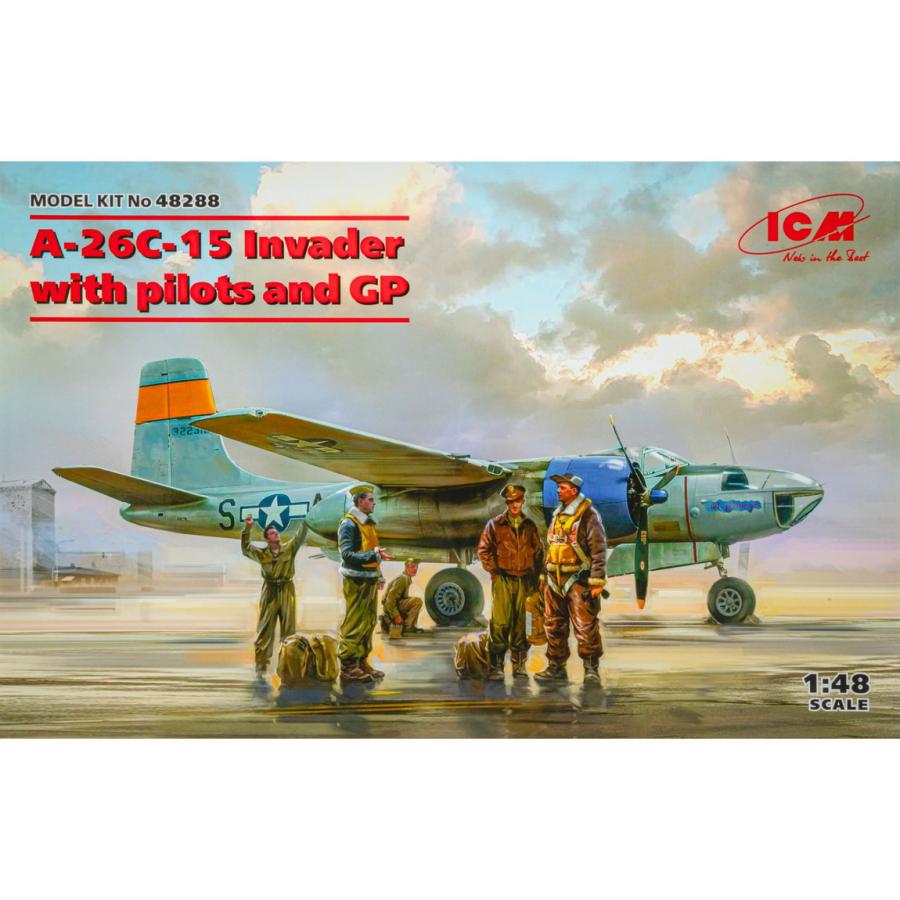 A-26C-15 Invader USAAF Pilots and Ground Personnel プラモデル 飛行機 /ICM 1/48 | 