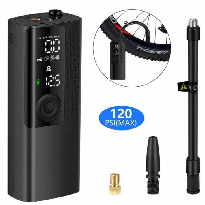 電動エアーポンプ 自動車タイヤ バイク 自転車空気入れ コードレス充電式 LEDライト ロードバイク ボール 浮き輪 | 