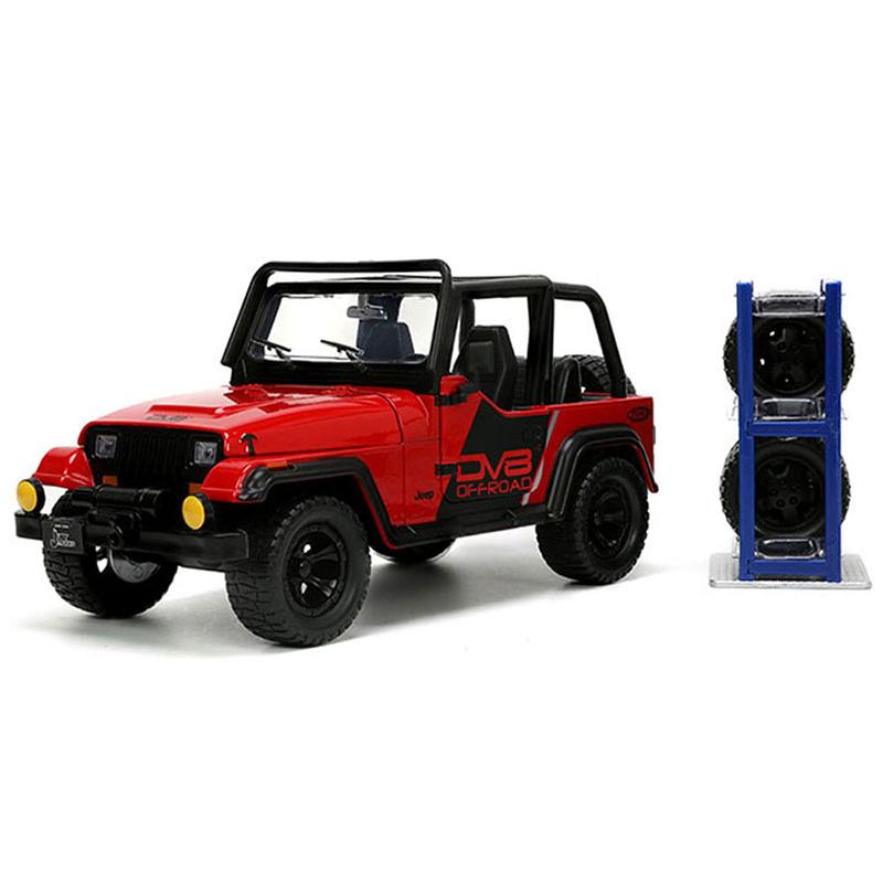 1992 Jeep Wrangler タイヤラック & 替えホイール付き ミニカー / JADA 1/24 | 