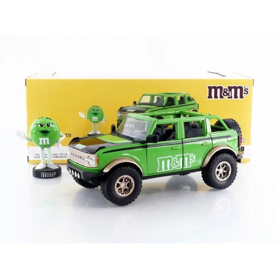 フォード ブロンコ 2021 M&M's グリーン フィギュア付き / Jada Toys 1/24 ミニカー | 