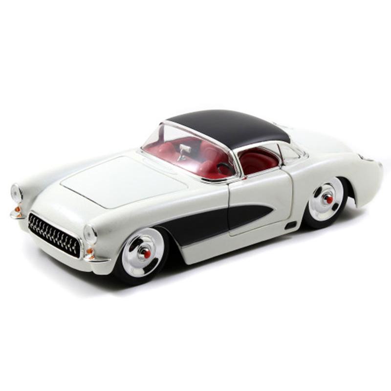 Chevroletシボレー Corvetteコルベット 1957 White and Blackホワイトアンドブラック / JADA 1/24 模型 | 