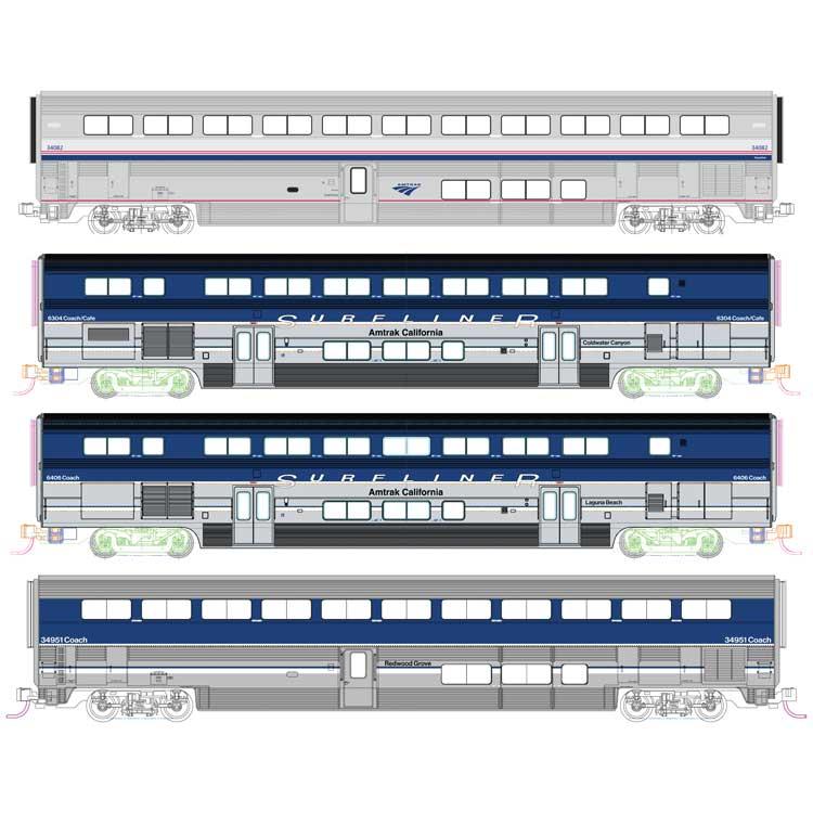Amtrak パシフィック・サーフライナー 増結セット DC 客車2両 スーパーライナー2両 Phase IV / KATO Nゲージ 鉄道模型 | 