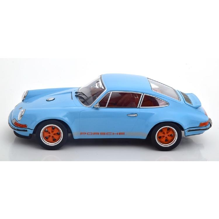 シンガー ポルシェ 911 クーペ ライトブルー/オレンジ KK-SCALE 1/18