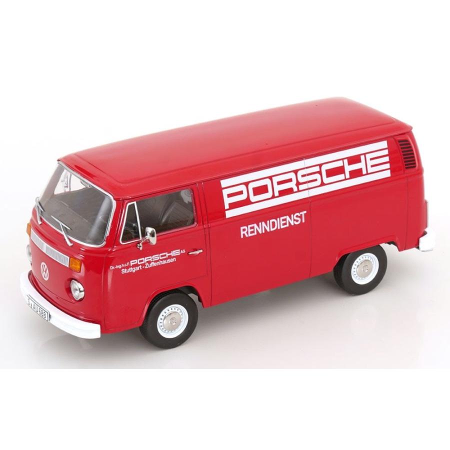 【予約】フォルクスワーゲン T2b デリバリーバン ポルシェ・レンディエンスト 1972 レッド / KK-SCALE 1/18 ミニカー | 
