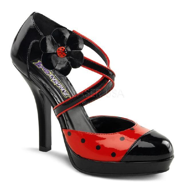 LADY-68 パンプス 4.5インチ(約11.5cm) ハイヒール テントウムシ  /Pleaserプリーザー コスプレ靴 ハロウィン 仮装 大きい | 