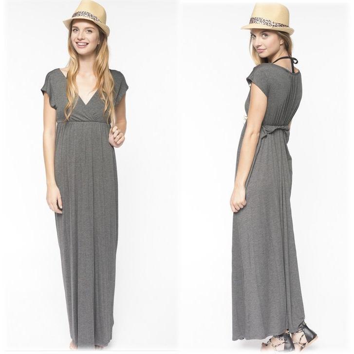 Cap Sleeve V neck マキシ丈ワンピース/LANIラニ インポートマキシワンピースレディース通販 リゾート  サイズ交換ok | 