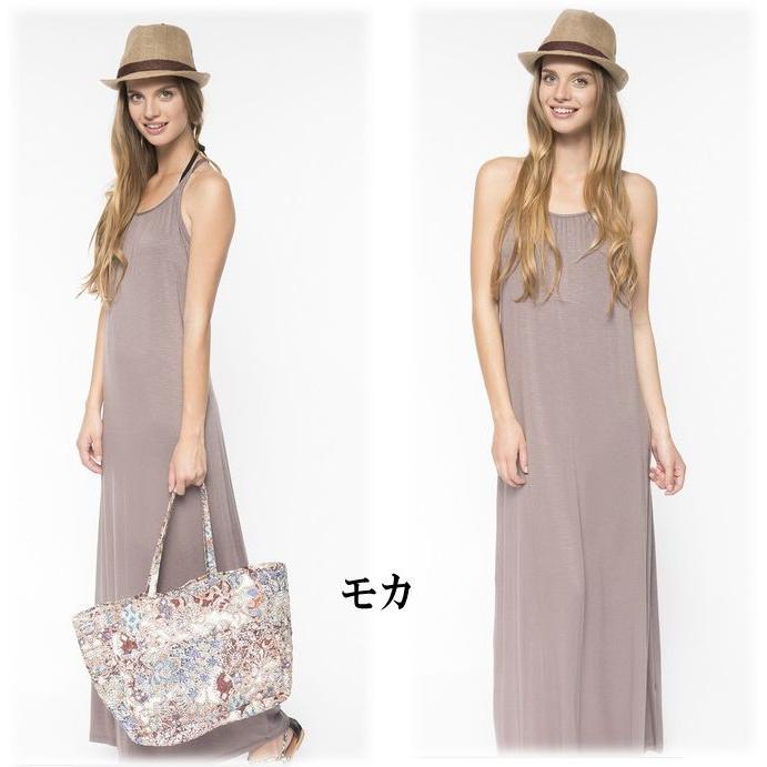 Slightly Cringed Haltered Front Low Rise T-Back マキシ丈ワンピース/LANIラニ インポートレディース通販 リゾート  サイズ交換ok |  | 02