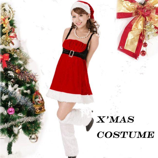 サンタコスチューム  3点セット/イベントコスチューム コスプレ衣装　(仮装、パーティー、クリスマス）大人用 女性 送料無料 | 