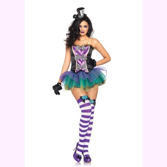 83926アリスインワンダーランドのいかれ帽子屋がキュートに変身 3ピースセット セクシーコスチューム コスプレ /レッグアベニュー   コスプレ・仮装・ハロウィン | 