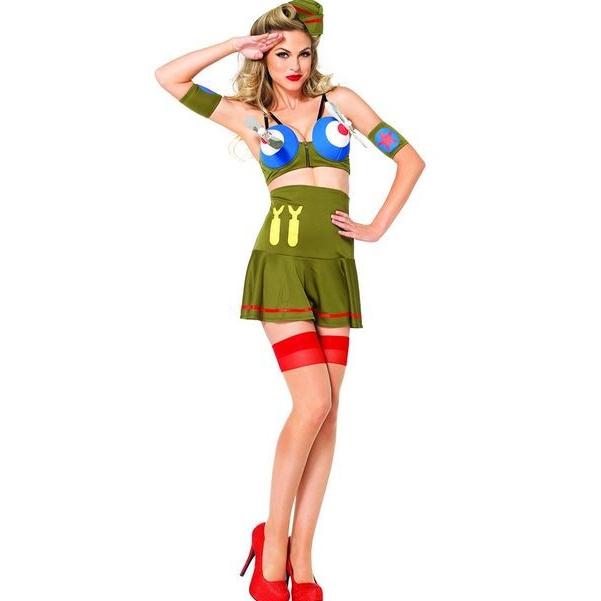 85184ボンバーガール　コスチューム 4点セット 　大人用 コスプレ衣装　/LEG AVENUEレッグアベニュー コスプレ・仮装・ハロウィン・女性・大人用 | 