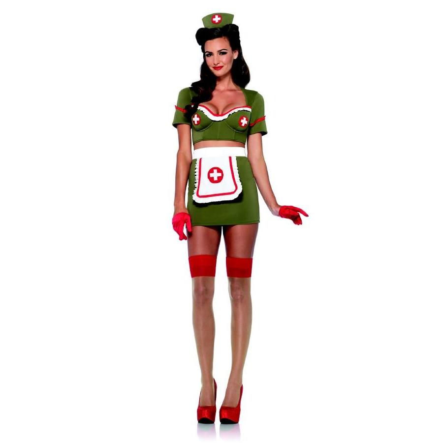 85198カーキ色　セクシーアーミーナース　アンナ　コスチューム 3点セット 大人用 コスプレ衣装　/LEG AVENUEレッグアベニュー コスプレ・仮装・ハロウィン・女 | 