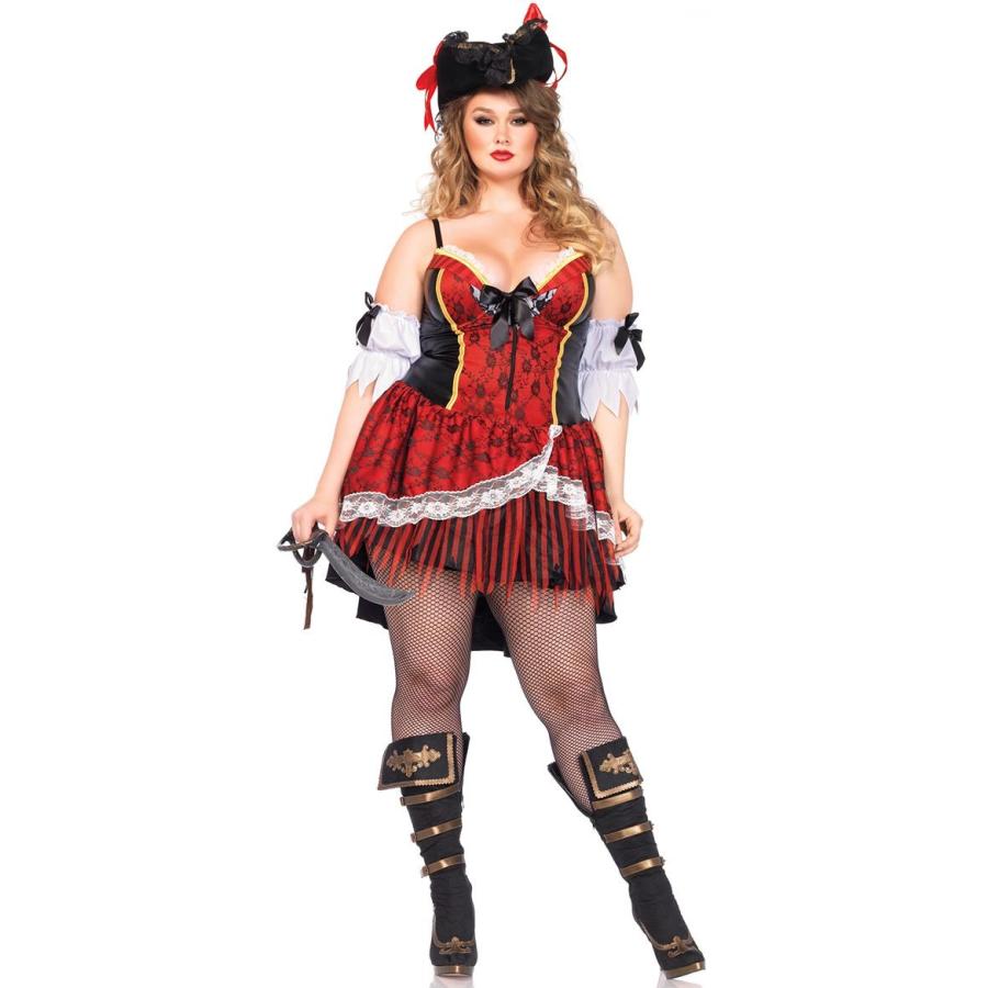 レッドパイレーツコスチューム　ぽっちゃりサイズ 2点セット  大きいサイズ 仮装コスチューム コスプレ /LEG AVENUEレッグアベニュー コスプレ・仮装・ハロウィ | 