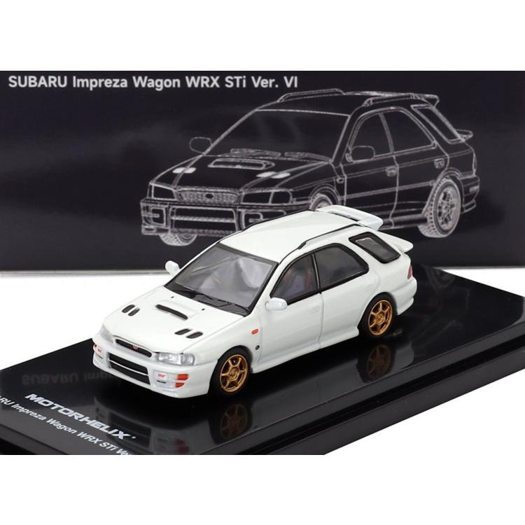 Subaruスバル Imprezaインプレッサ Wagonワゴン WRX STi Ver.VI ホワイト / MOTORHELIX 1/64 ミニカー | 