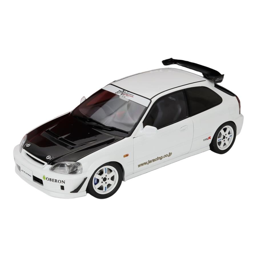 Honda シビック TYPE-R EK9 J'S RACING 2001 ホワイト/ブラック MOTORHELIX 1/18 ミニカー | 