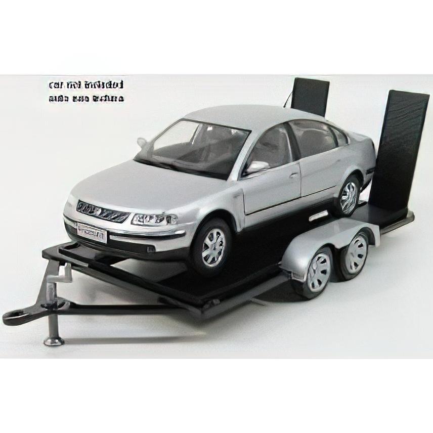 CARRELLO TRASPORTO AUTO 2-ASSI - CAR TRANSPORTER TRAILER - BLACK SILVER/Motor Max 1/18ミニカー | 