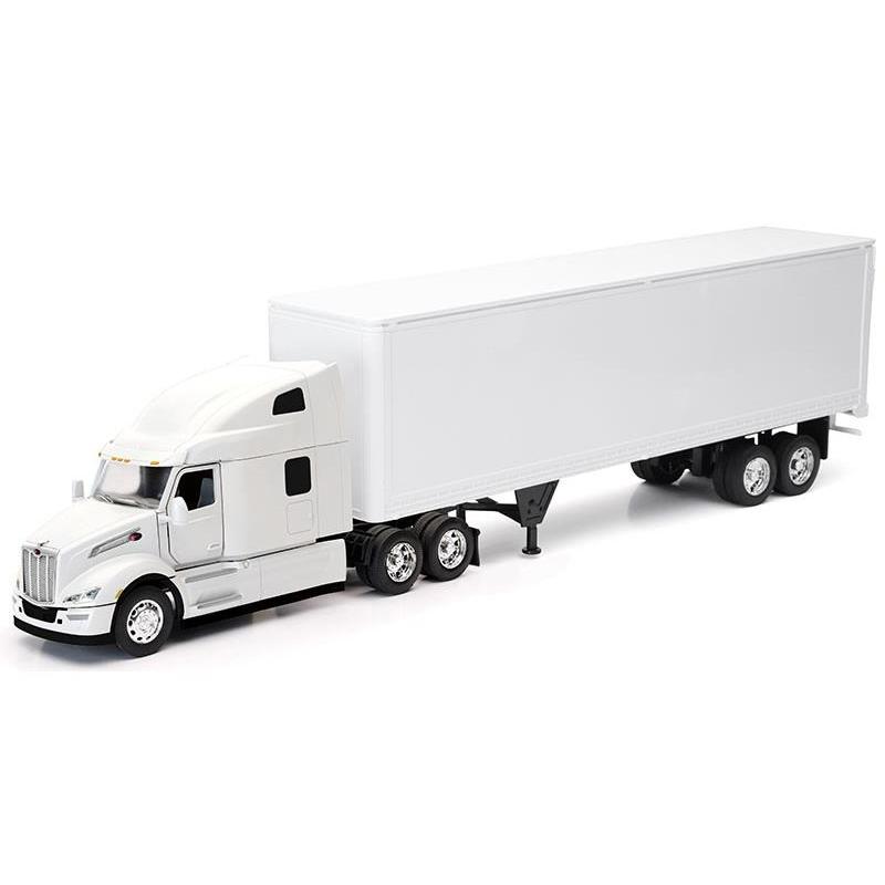 Peterbiltピータービルト 579 Sleeper Cab in White with Dry Van Tr / NEW-RAY 1/32 模型 | 