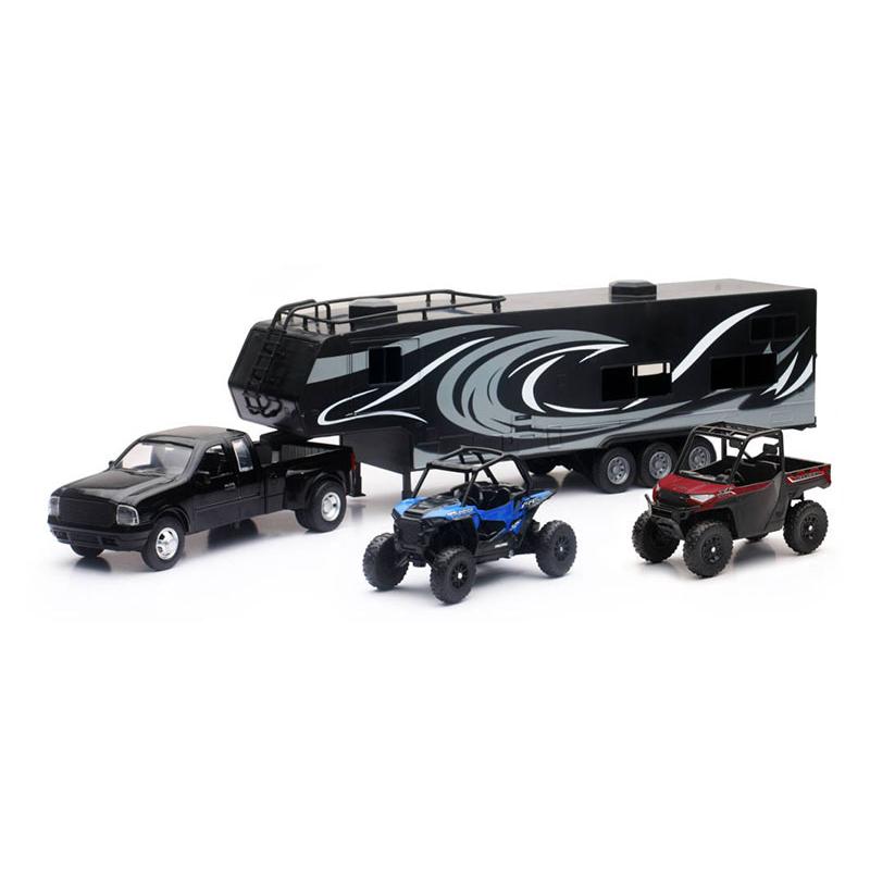 Dually Pickup Truck with Trailer and Polarisポラリス RZR / NEW-RAY 1/32 ミニカー 模型 | 