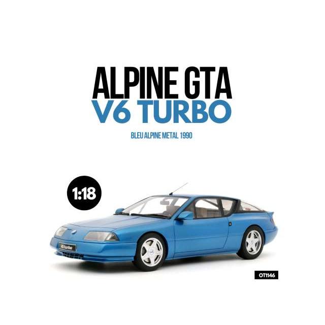 アルピーヌ　Alpine ミニカー　ブルー　自動車模型　イタリア製 1990 アルピーヌ GTA V6 ターボ ブルーメタリック レジンシリーズ