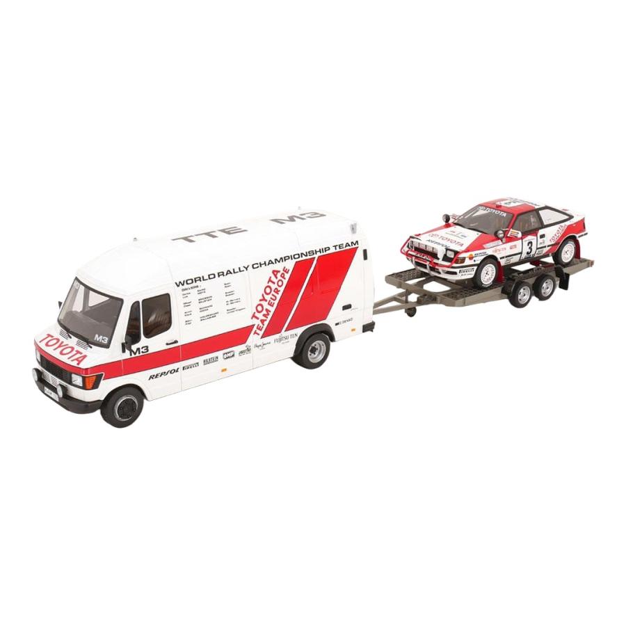 Toyota Celica ST165 Gr.A 1990 RAC Rally Mercedes Transporter OTTO 1/18 | 