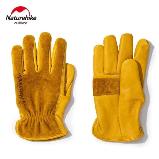 アウトドア キャンプ BBQ ソフト レザーグローブ 手袋 牛革 Naturehikeネイチャーハイク 人気 M  L XL | 