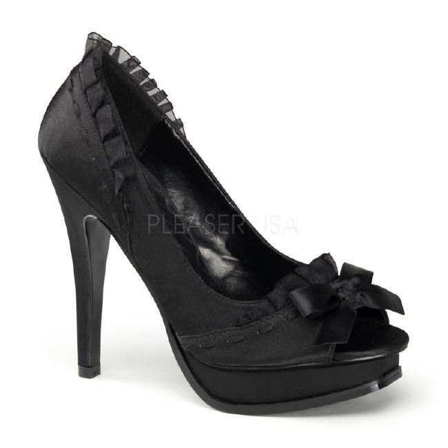 PLEASURE-10 5.25インチ(約13cm) ハイヒール パンプス オープントゥ/Pleaserプリーザー レトロな靴 パーティー シンデレラサイズ 大きい |  | 02