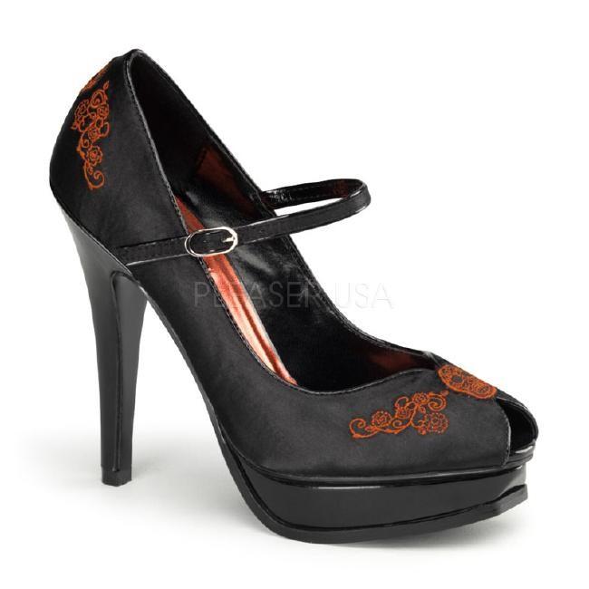 PLEASURE-12 5.25インチ(約13cm) ハイヒール パンプス メリージェーン/Pleaserプリーザー レトロな靴 パーティー シンデレラサイズ 大きい |  | 01