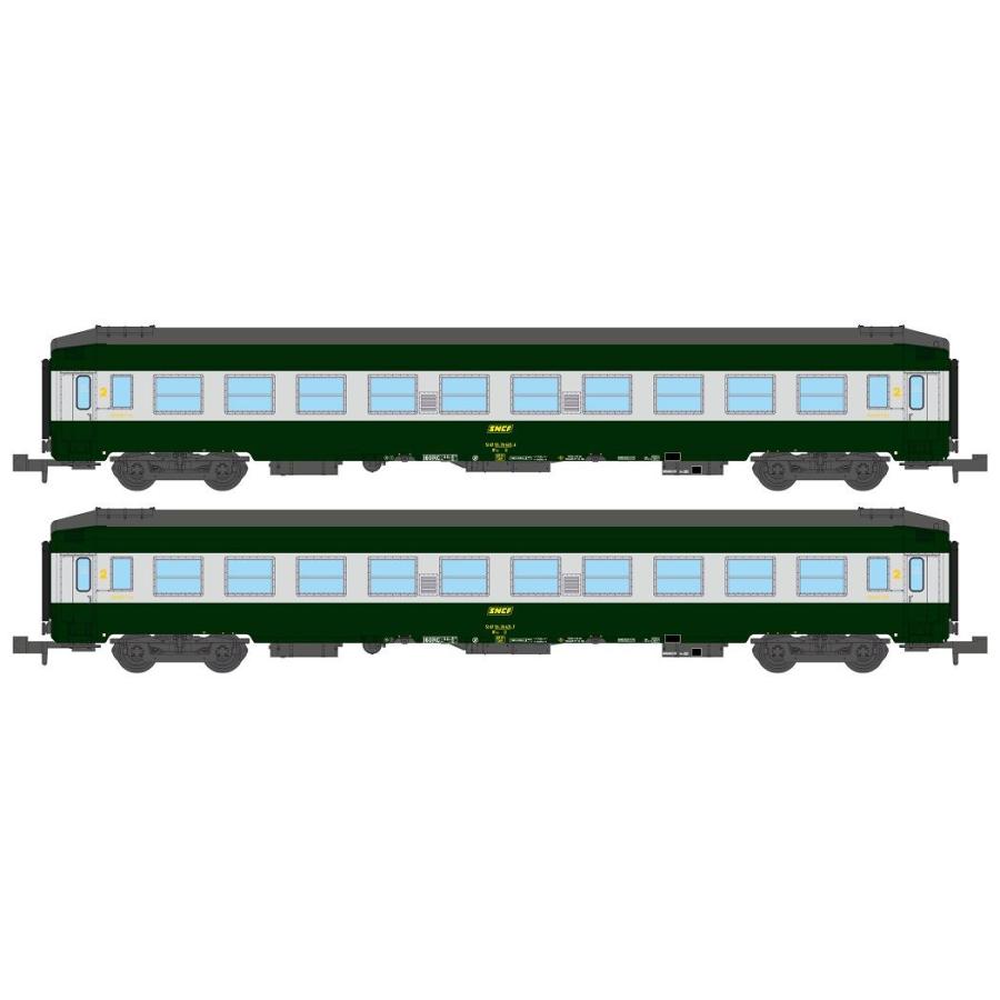 Nゲージ 鉄道模型 客車 REE Modeles REEモデレーズ SNCF 2x UIC 簡易寝台車 Era IV DC green alu | 