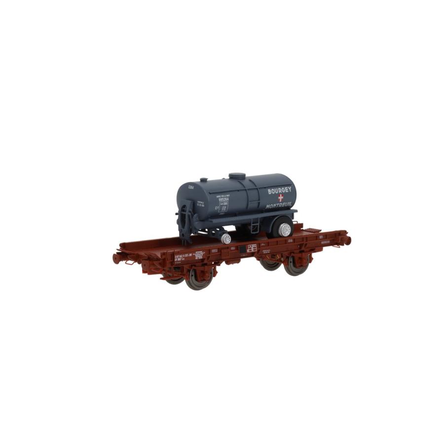 HOゲージ 鉄道模型 貨車 REE Modeles SNCF UFR 平貨車 BOURGEY Era IV DC Mono-Porteur | 