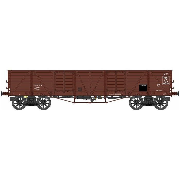 HOゲージ 貨車 REE Modeles PO 無蓋車 TP Era II DC 4-axle brown TP TOMBEREAU ex USA | 
